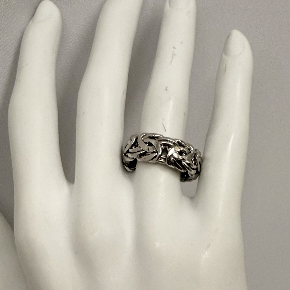 AK Atasay Kuyumculuk Sterling Silver Chain Band Ring Weighs 5 Grams Size 7 3/4